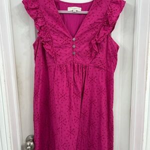 LOFT Pink Ruffle Dress